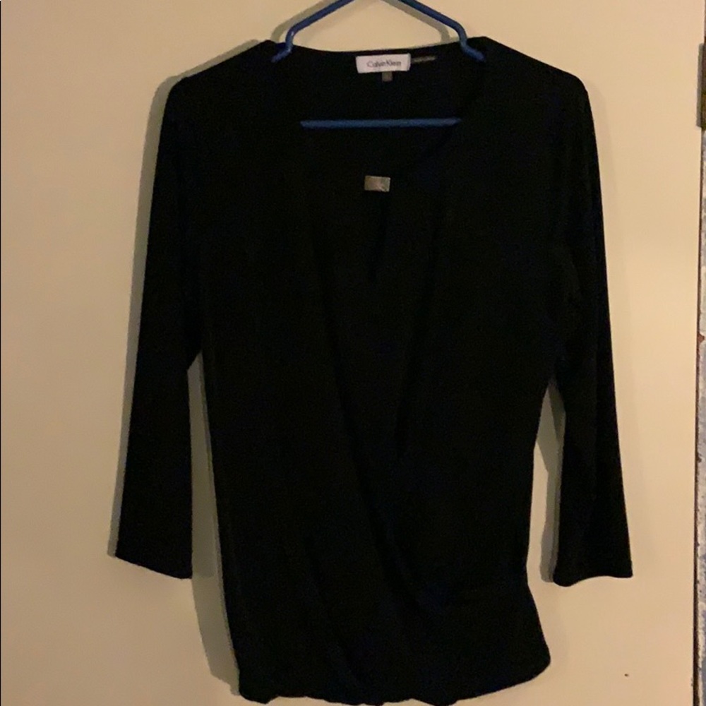 S Calvin Klein black blouse